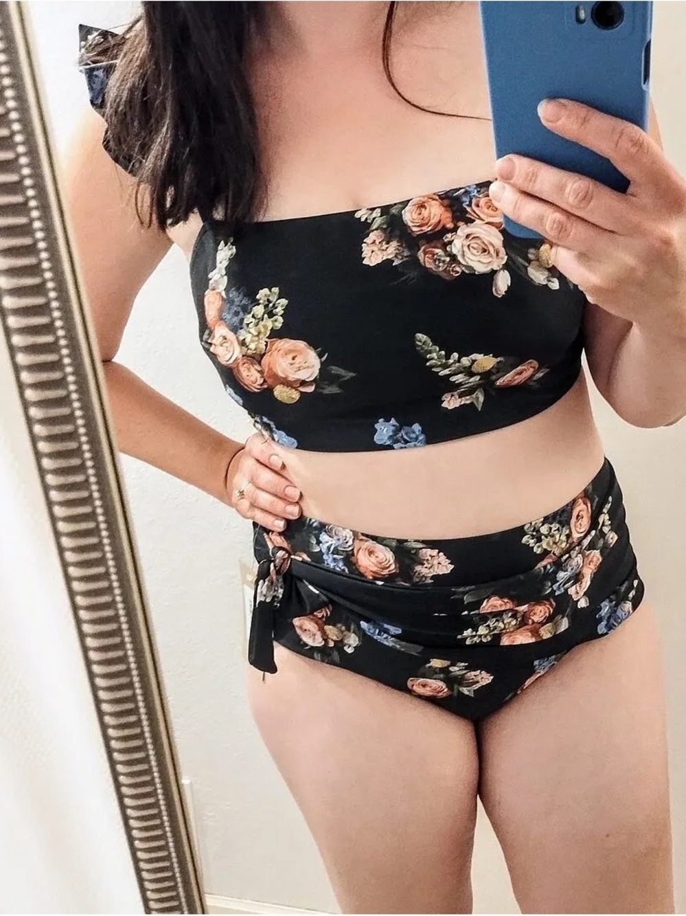 Albion Fit Bella Bikini Crop Top XL Sophie Bottoms Rose Black L